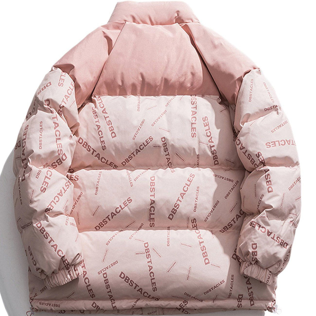 Ellesey - Letters Full Printing and Color Matching Puffer Jacket- Streetwear Fashion - ellesey.com