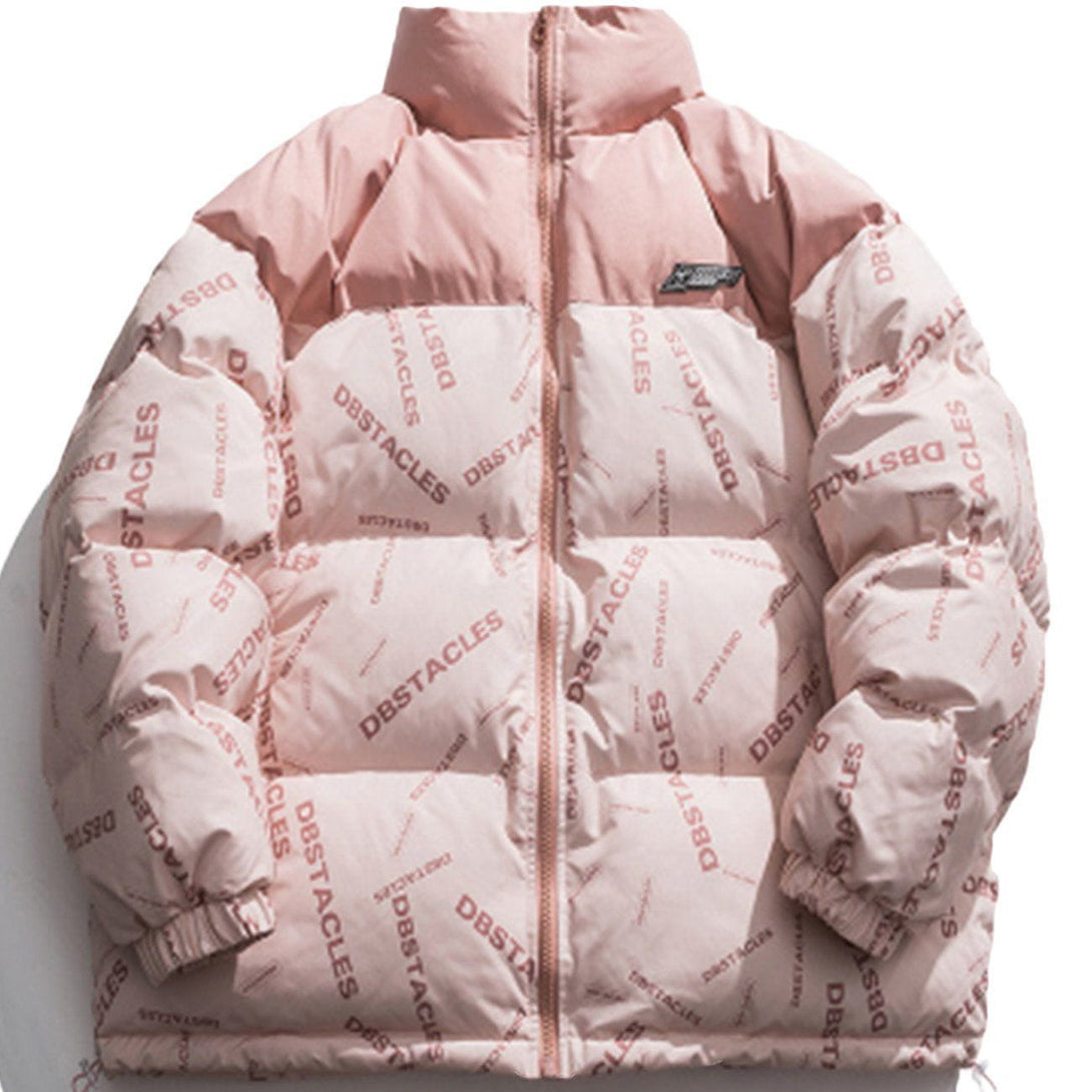 Ellesey - Letters Full Printing and Color Matching Puffer Jacket- Streetwear Fashion - ellesey.com