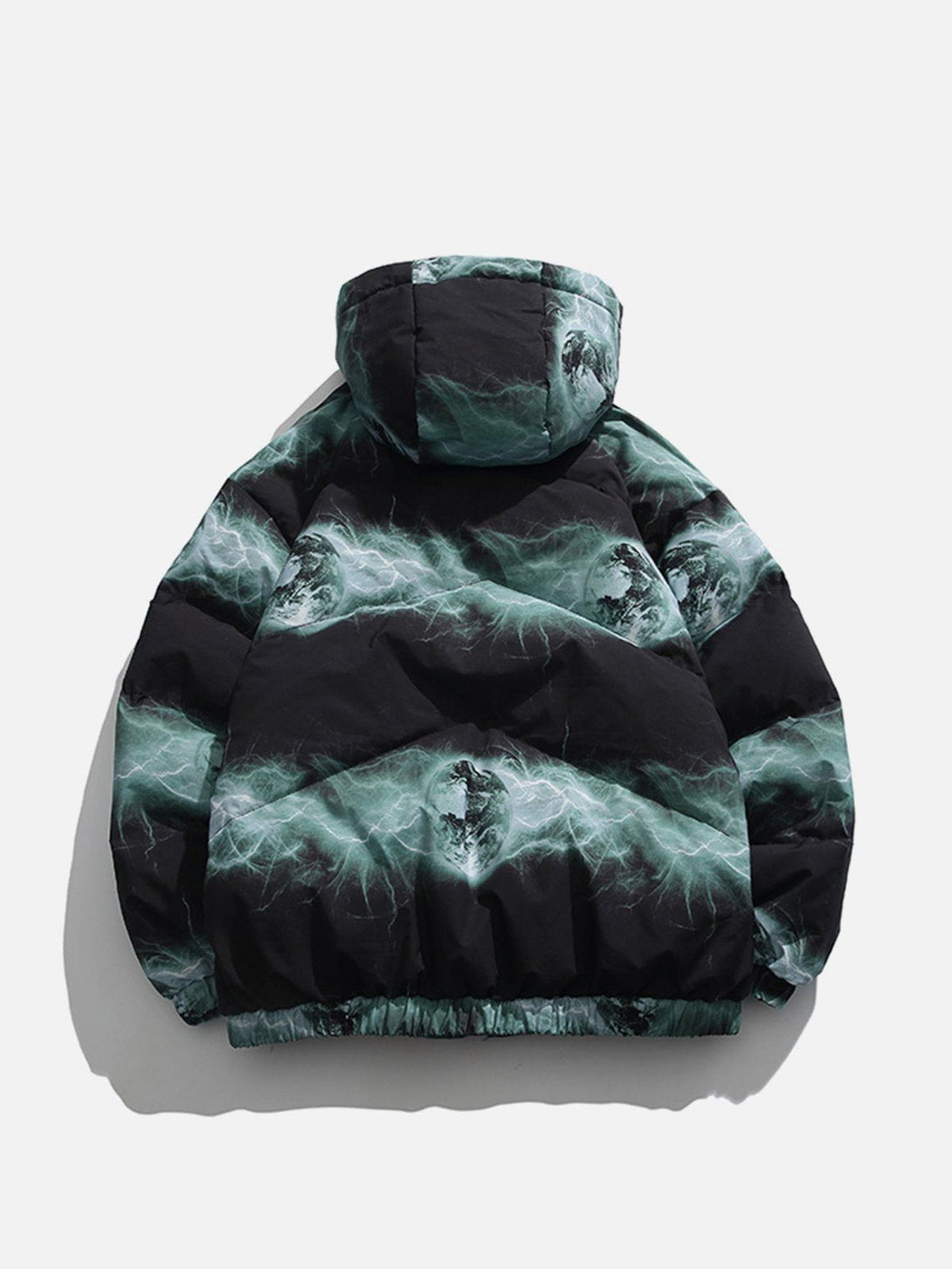 Ellesey - Lightning Print Hooded Down Coat-Streetwear Fashion - ellesey.com