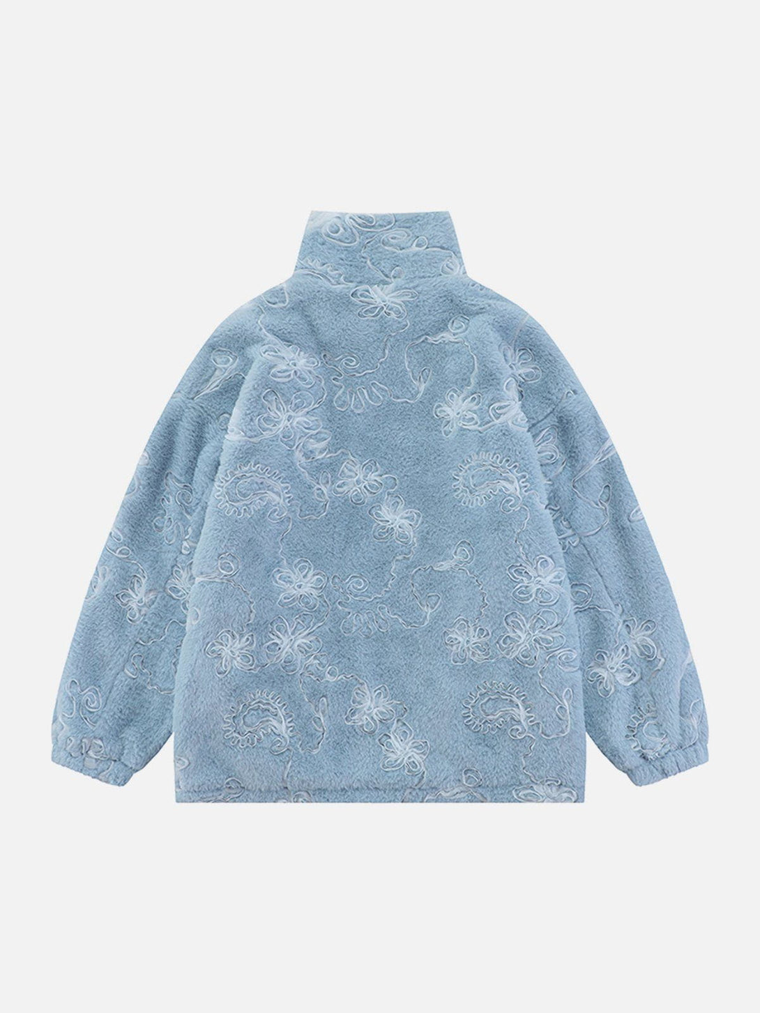 Ellesey - Mesh 3D Floral Plush Winter Coat-Streetwear Fashion - ellesey.com