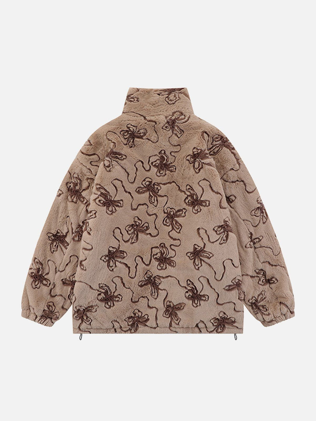 Ellesey - Mesh 3D Floral Plush Winter Coat-Streetwear Fashion - ellesey.com