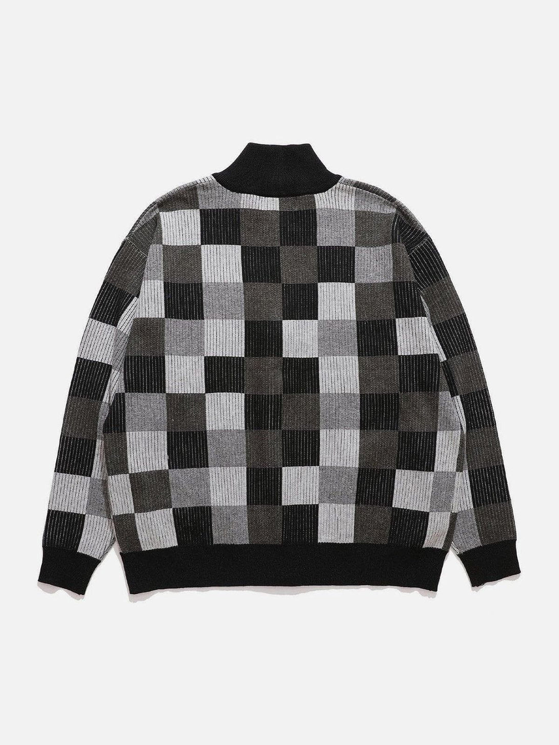 Ellesey - Mosaic Plaid Cardigan-Streetwear Fashion - ellesey.com