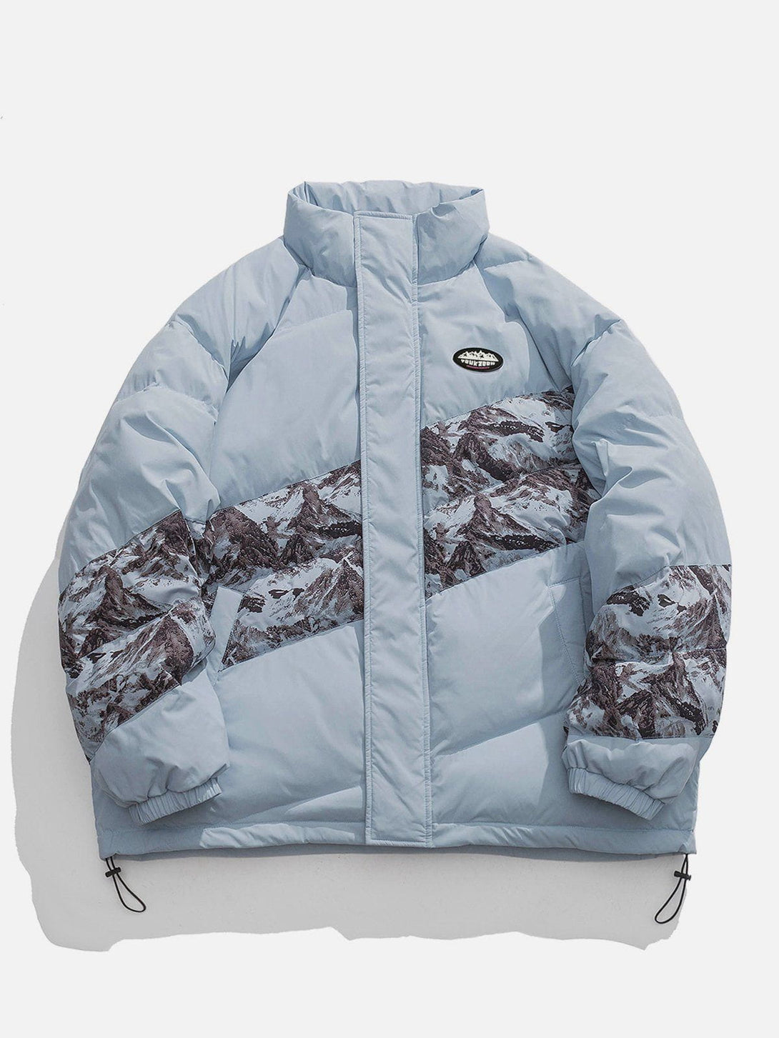 Ellesey - Mountain Print Patchwork Winter Coat-Streetwear Fashion - ellesey.com