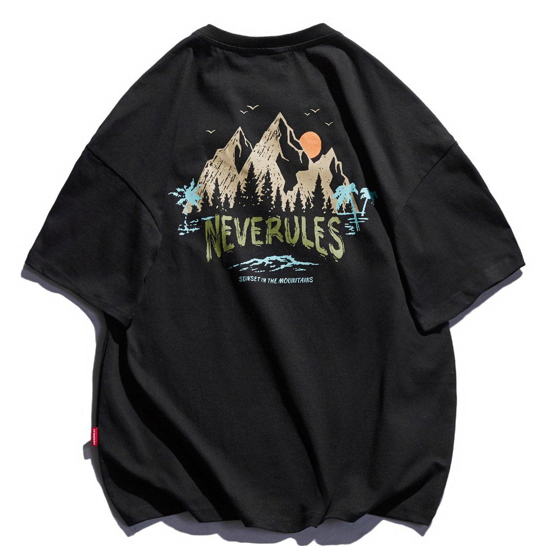 Ellesey - Mountain Print Tee- Streetwear Fashion - ellesey.com