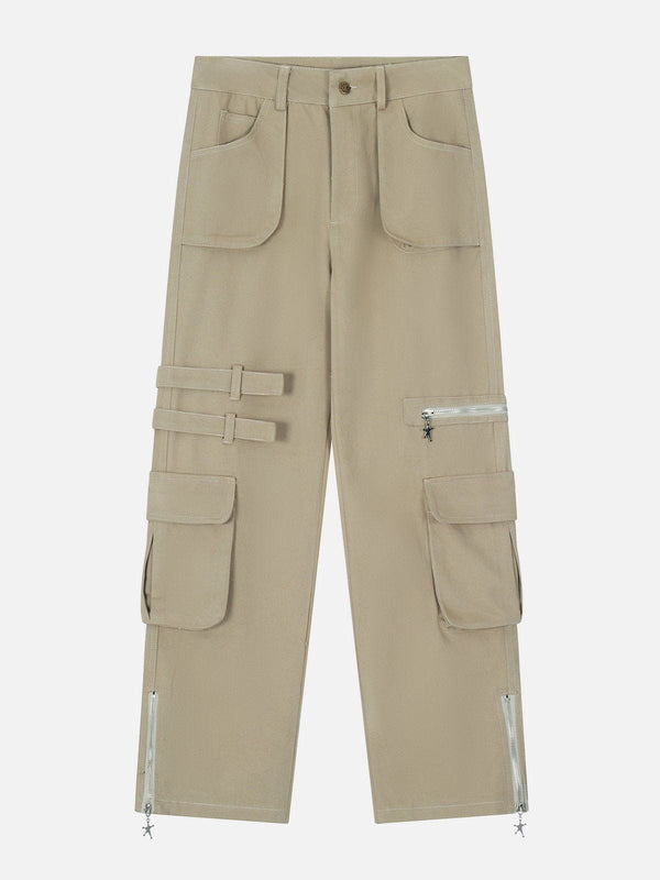 Ellesey - Multi-Pocket Zippered Cargo Pants- Streetwear Fashion - ellesey.com