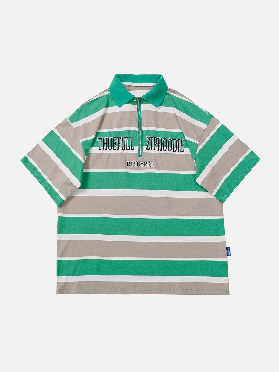 Ellesey - Multicolor Stripe Embroidered Letter POLO Tee- Streetwear Fashion - ellesey.com