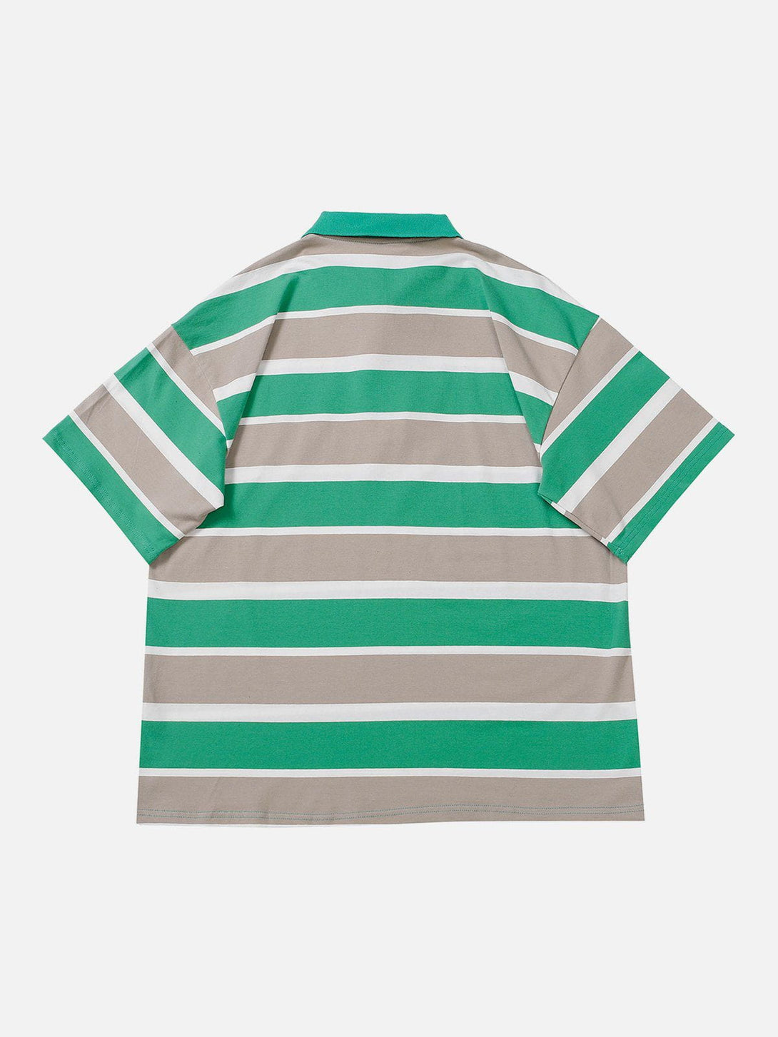 Ellesey - Multicolor Stripe Embroidered Letter POLO Tee- Streetwear Fashion - ellesey.com