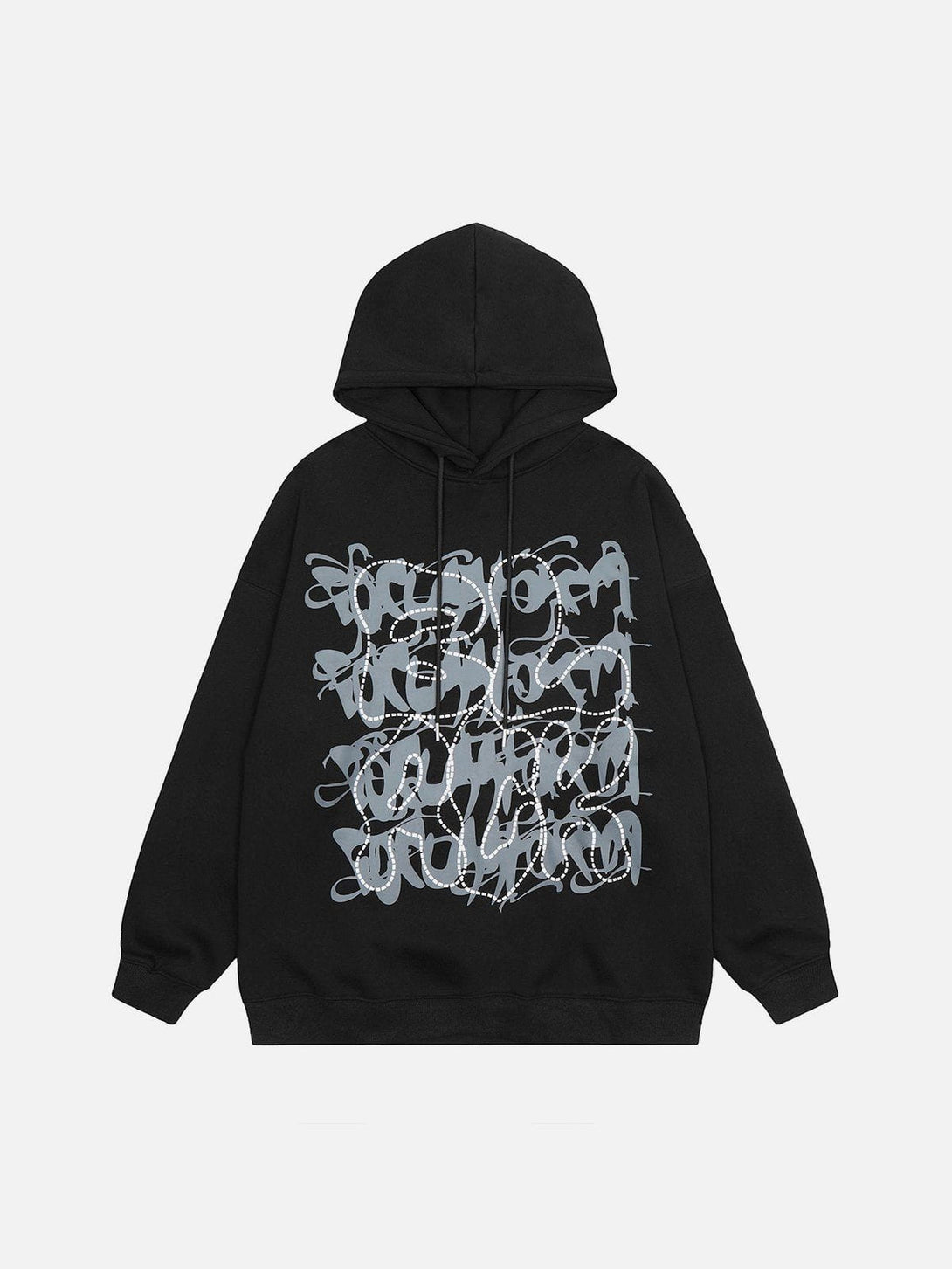 Ellesey - Overlapped Graffiti Letter Print Hoodie- Streetwear Fashion - ellesey.com