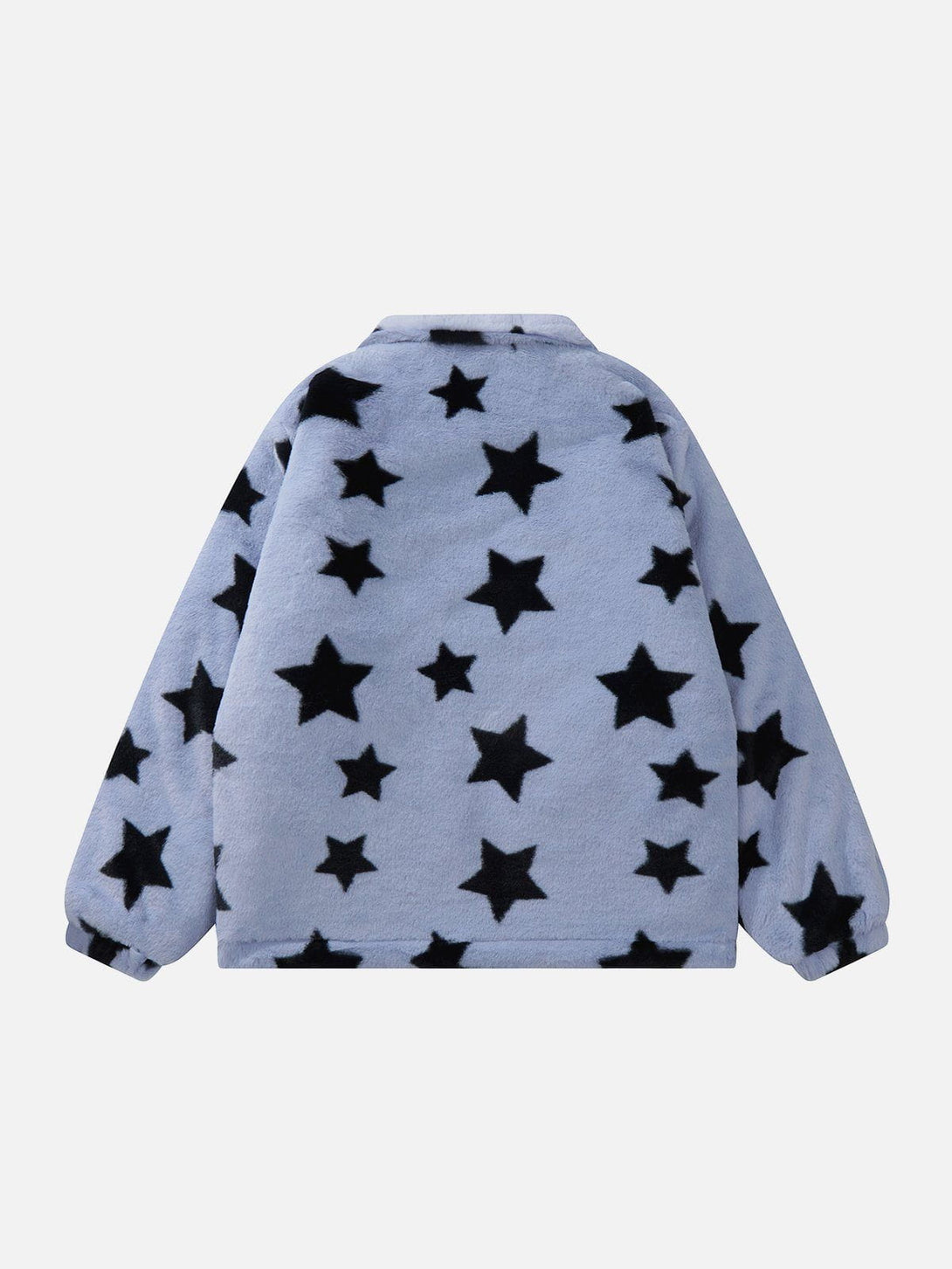 Ellesey - Oversized Star Print Reversible Sherpa Coat-Streetwear Fashion - ellesey.com