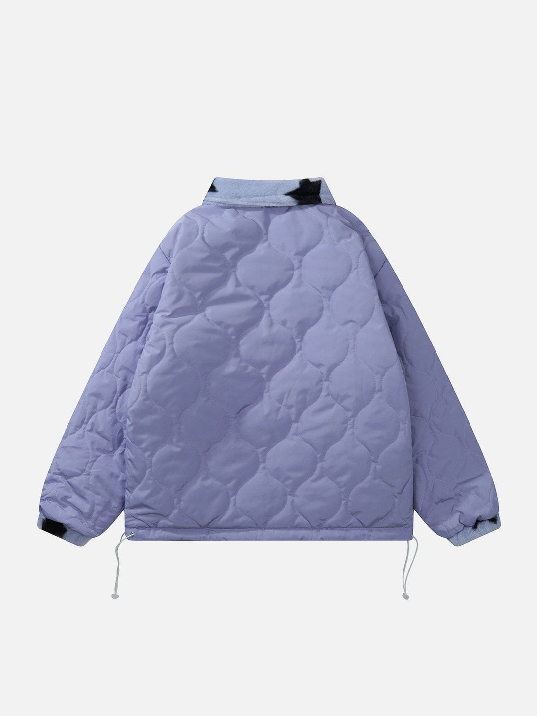 Ellesey - Oversized Star Print Reversible Sherpa Coat-Streetwear Fashion - ellesey.com