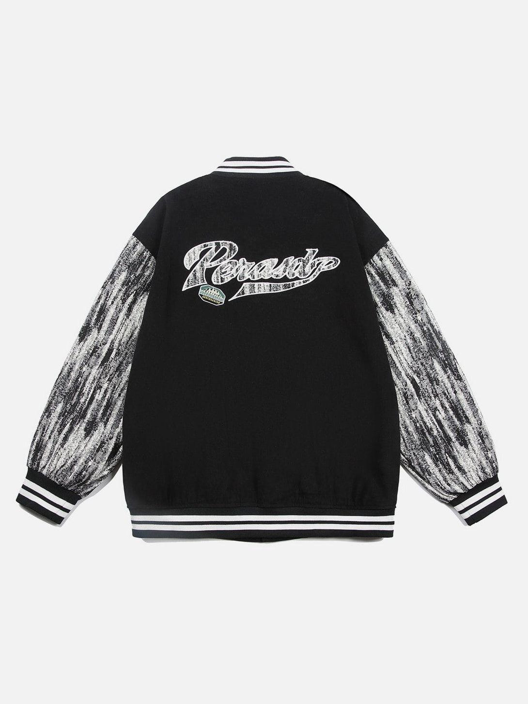 Ellesey - "P" Print Color Matching Varsity Jacket- Streetwear Fashion - ellesey.com