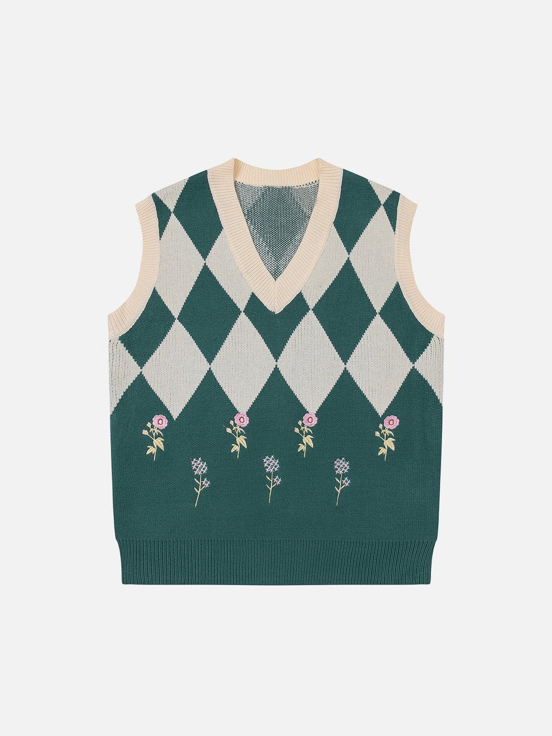 Ellesey - PLAID Color Matching Sweater Vest-Streetwear Fashion - ellesey.com