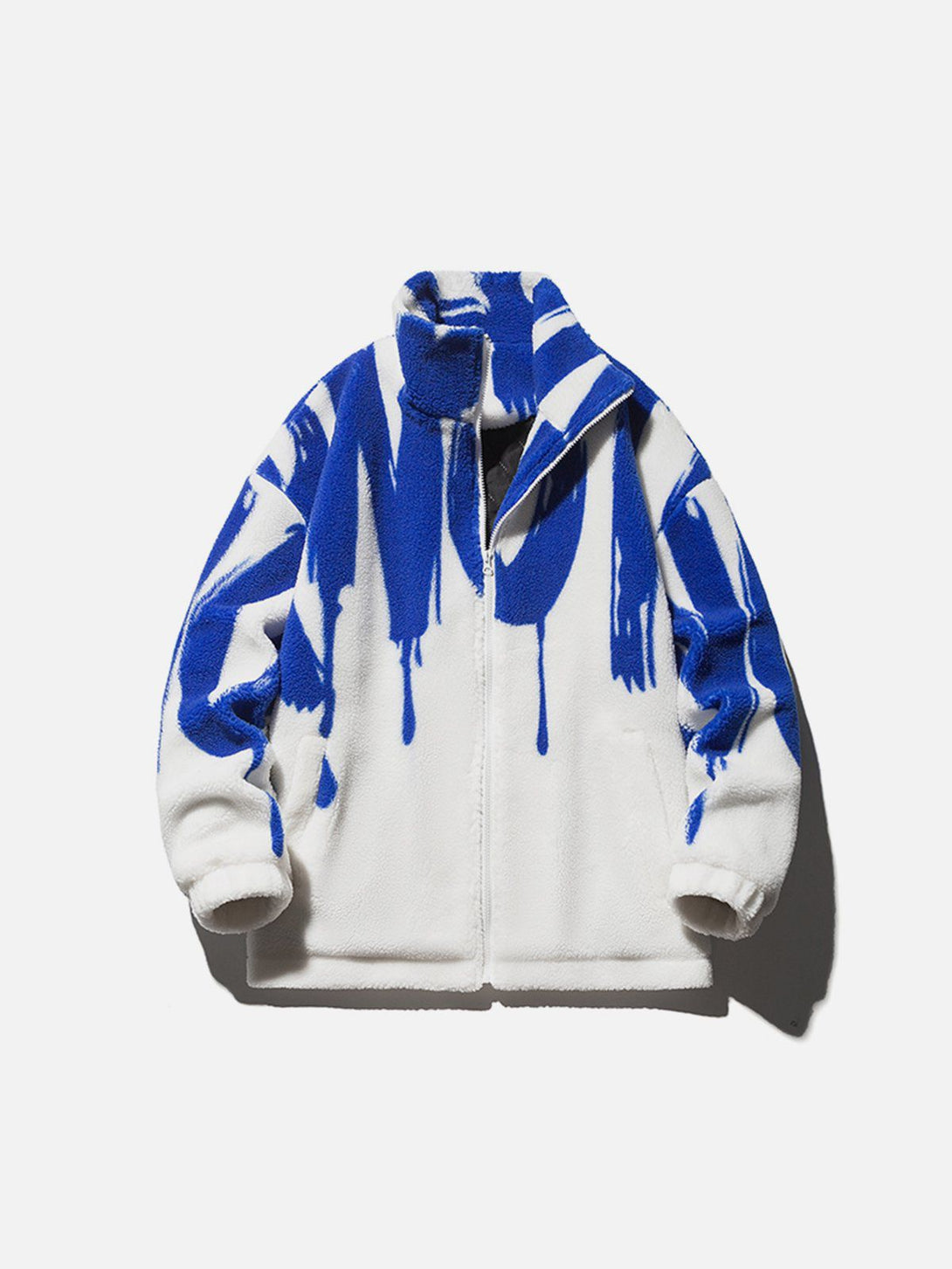 Ellesey - Paint Line Pattern Sherpa Coat-Streetwear Fashion - ellesey.com