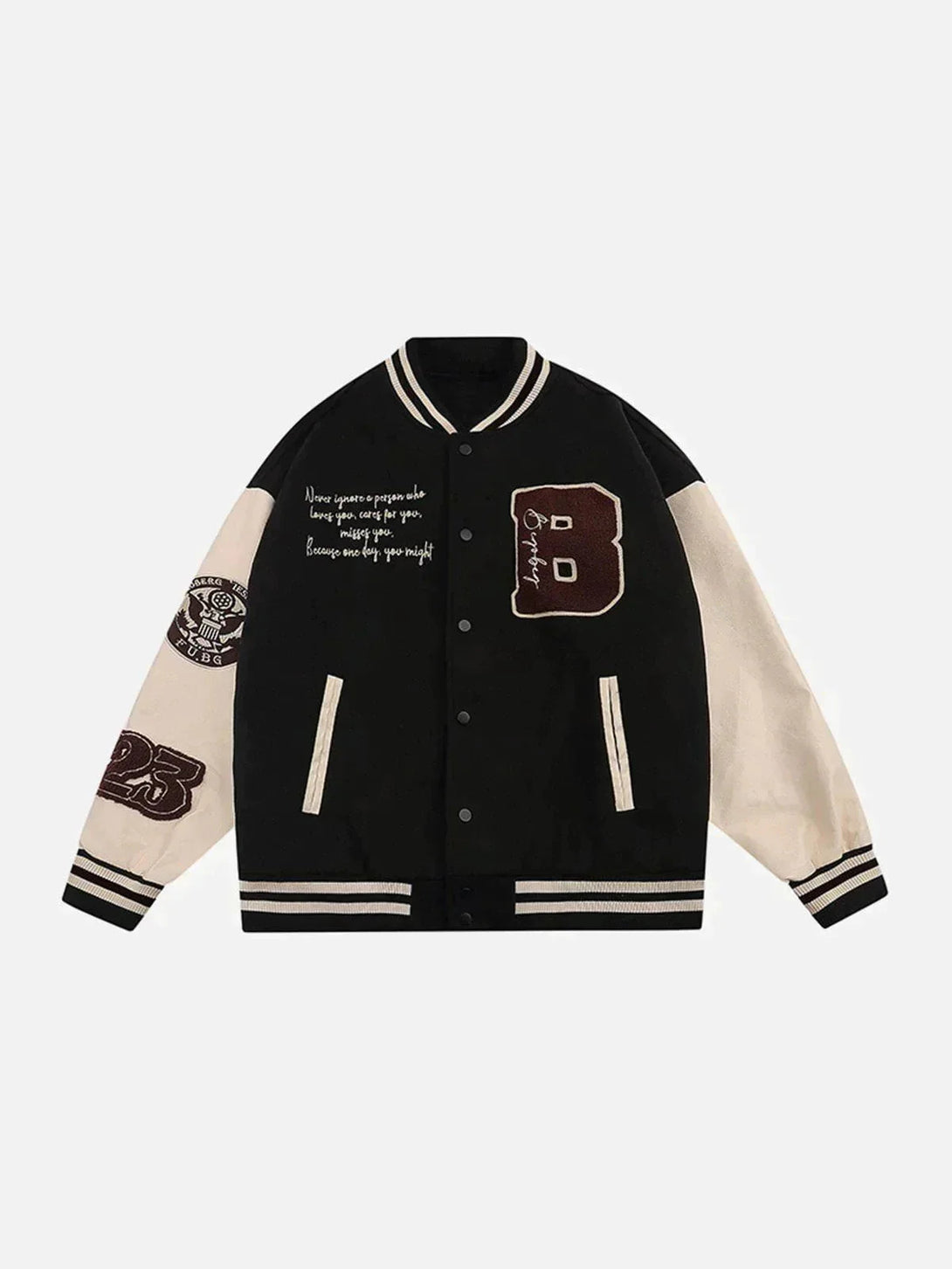 Ellesey - Patch Embroidered Badge Varsity Jacket- Streetwear Fashion - ellesey.com