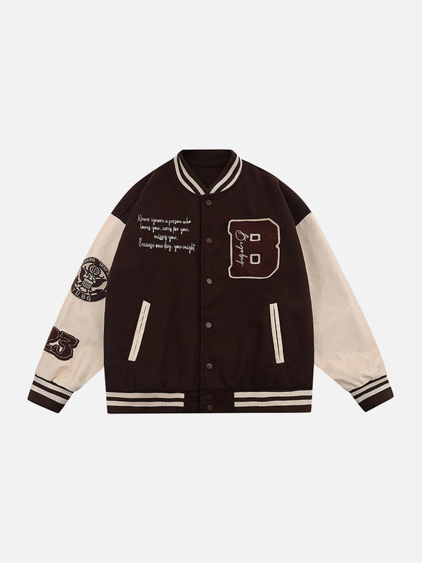 Ellesey - Patch Embroidered Badge Varsity Jacket- Streetwear Fashion - ellesey.com