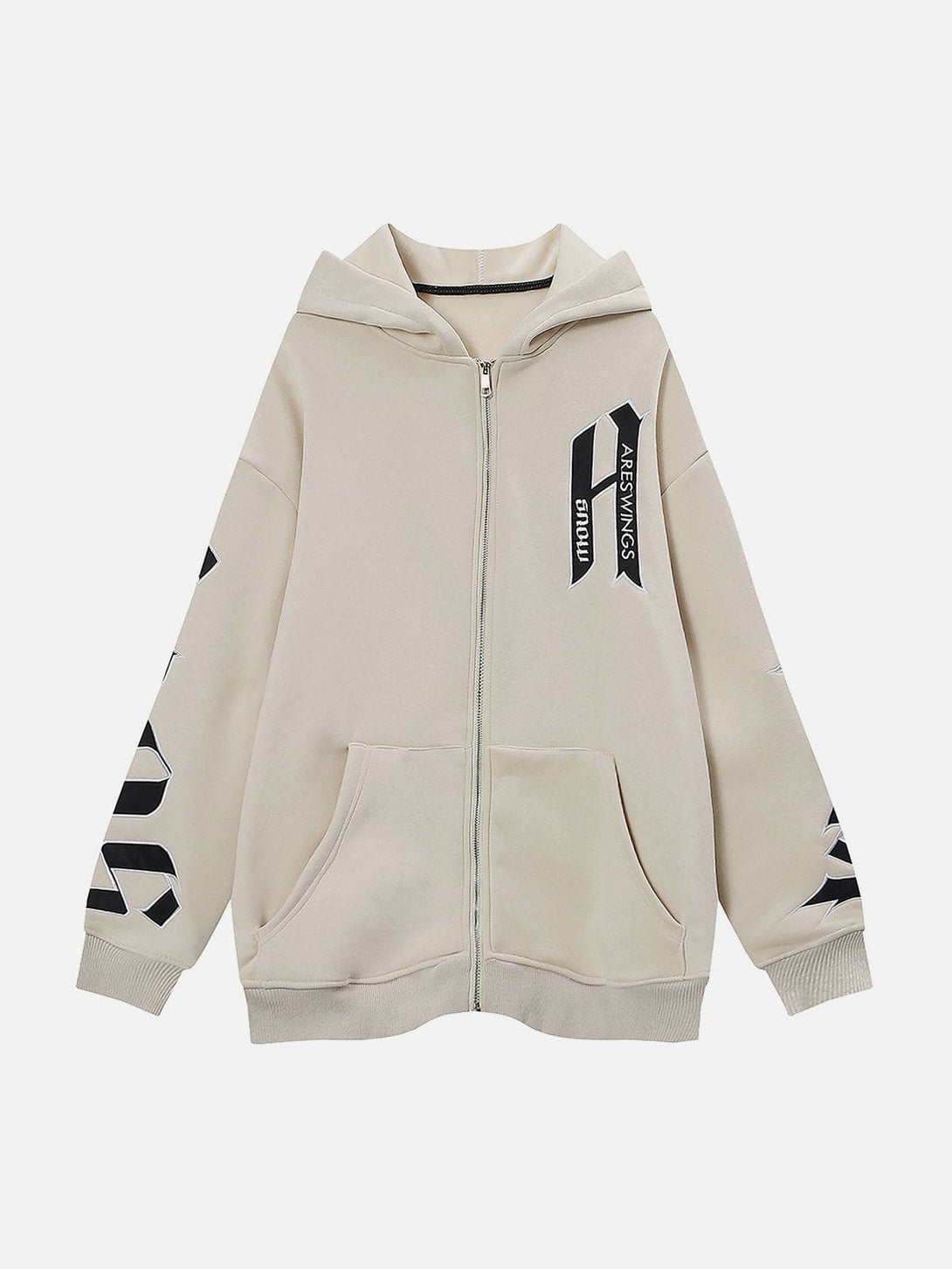 Ellesey - Patch Embroidered ZIP UP Hoodie- Streetwear Fashion - ellesey.com