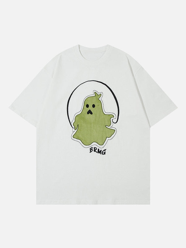 Ellesey - Patch Embroidery Ghost Print Tee- Streetwear Fashion - ellesey.com