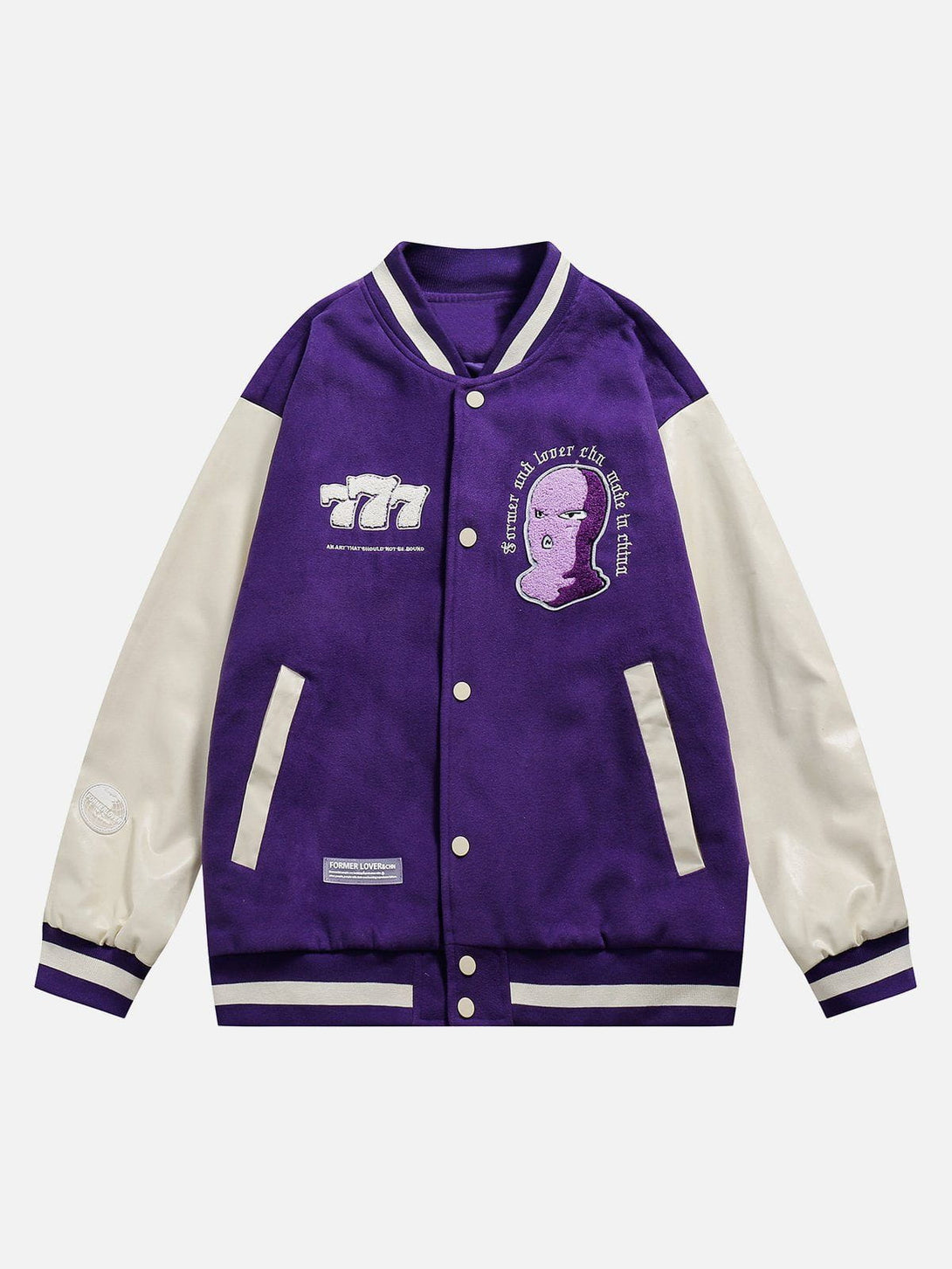 Ellesey - Patch Flocking Varsity Jacket- Streetwear Fashion - ellesey.com