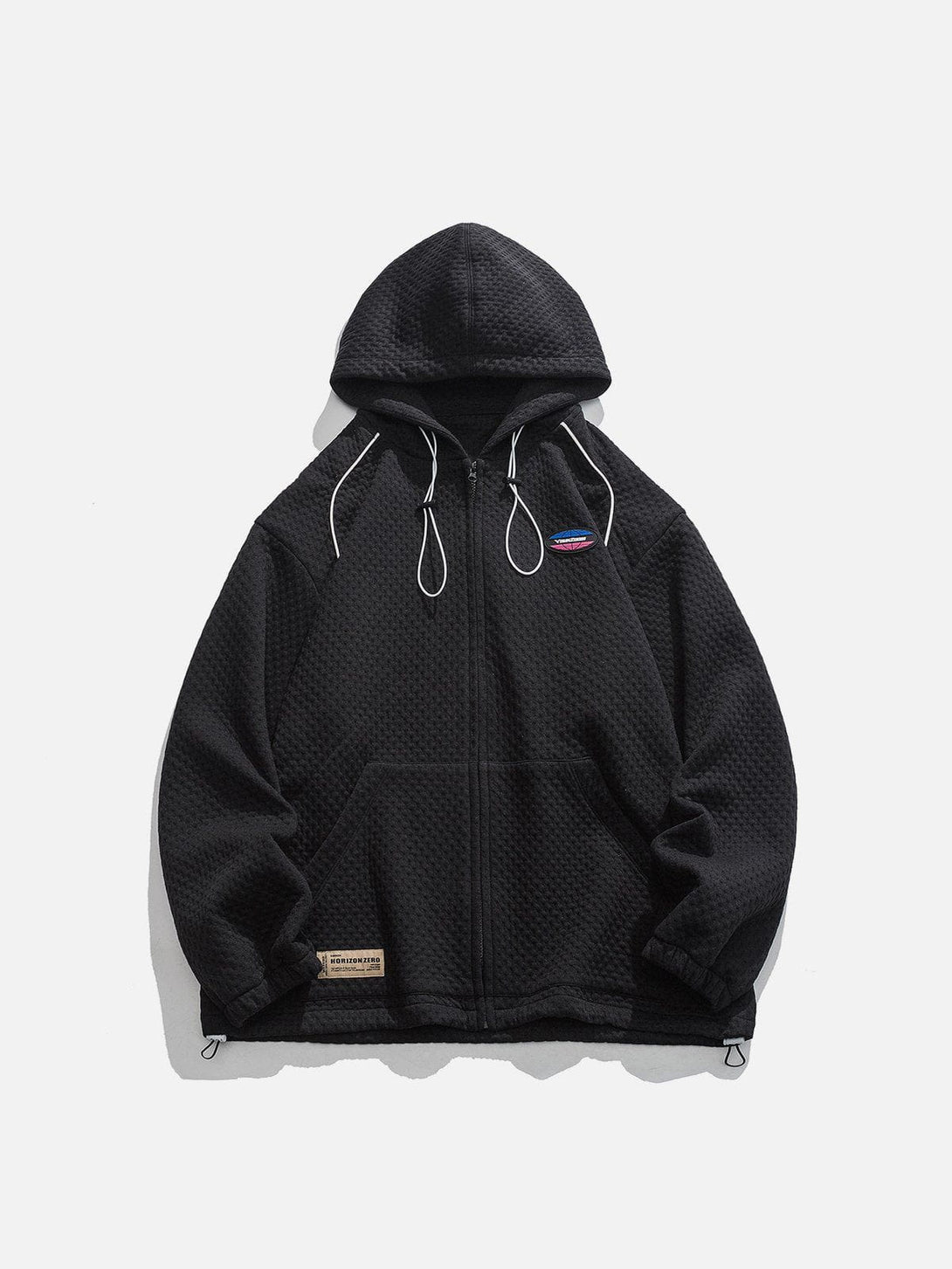 Ellesey - Patch Pocket Solid Zip Hoodie- Streetwear Fashion - ellesey.com