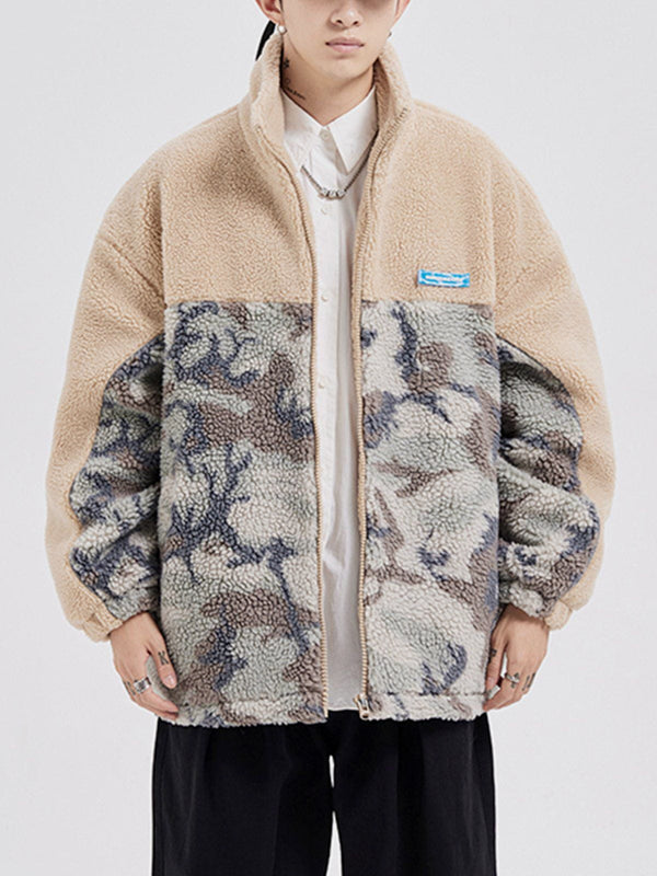 Ellesey - Patchwork Camouflage Sherpa Coat-Streetwear Fashion - ellesey.com