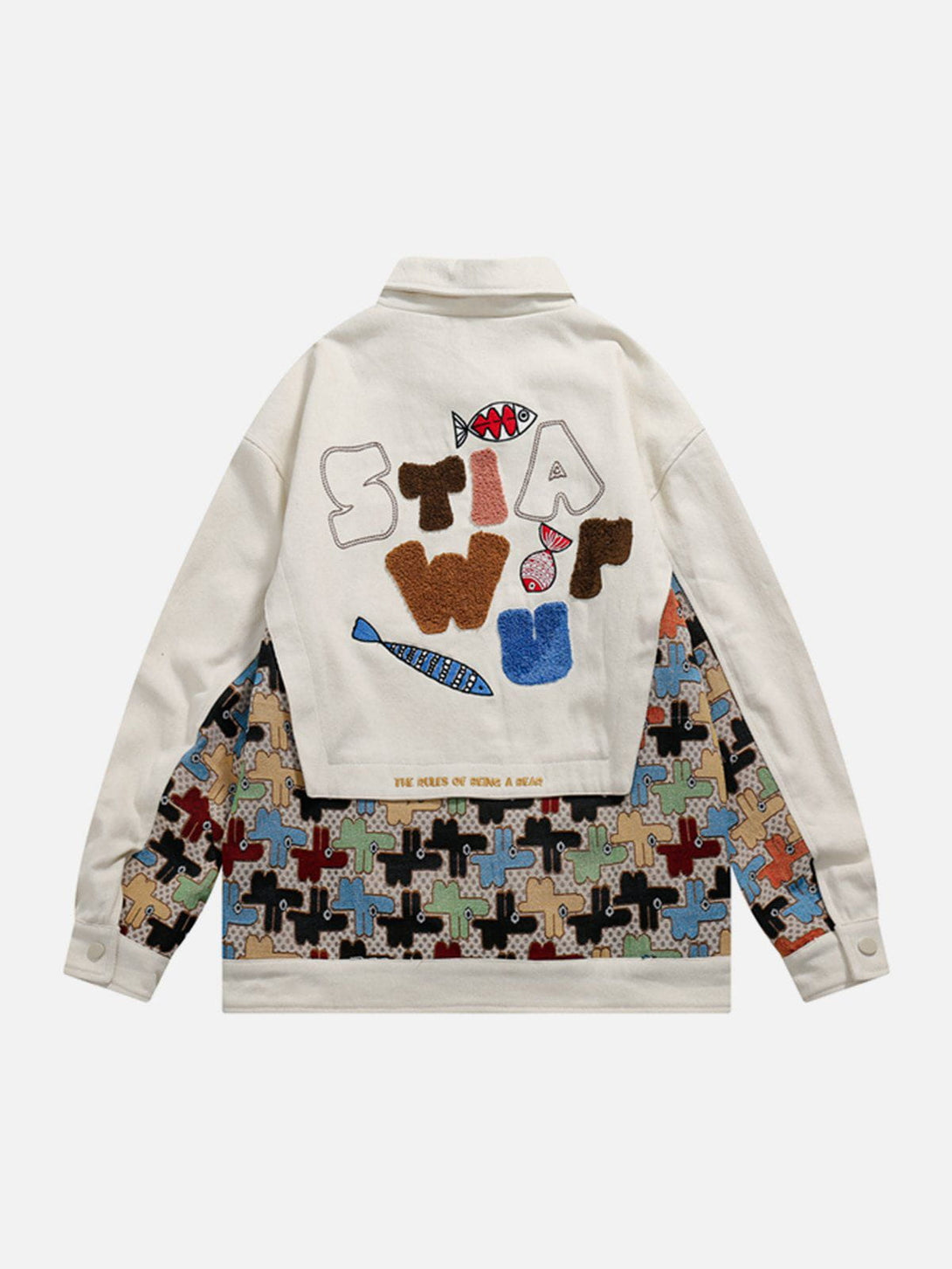 Ellesey - Patchwork Cartoon Print Jacket- Streetwear Fashion - ellesey.com