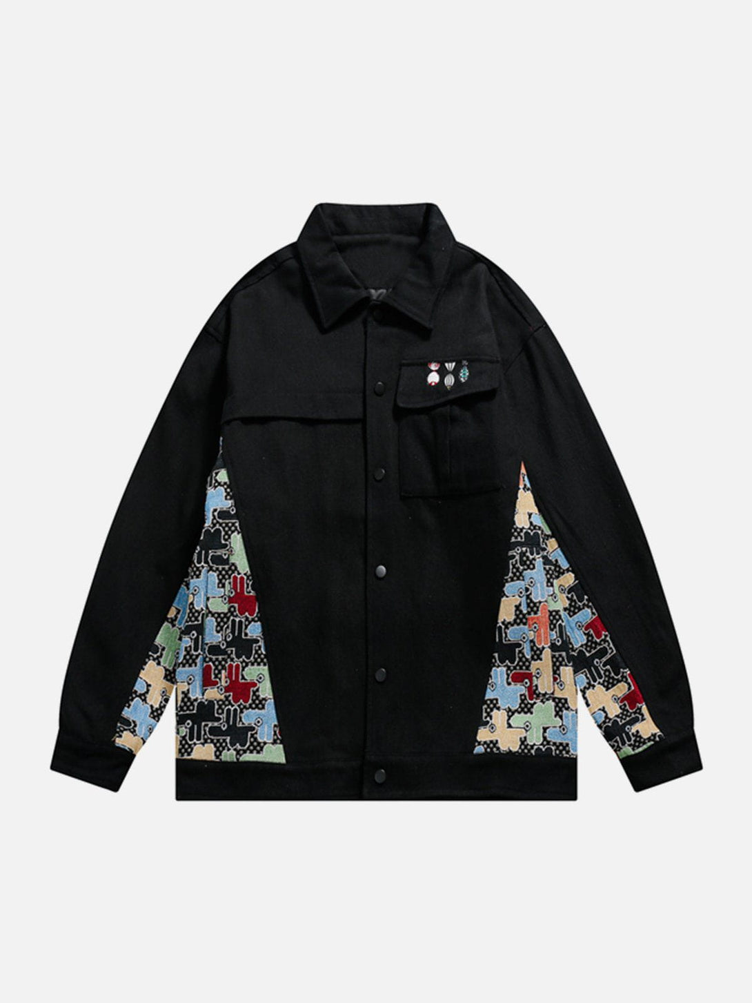 Ellesey - Patchwork Cartoon Print Jacket- Streetwear Fashion - ellesey.com