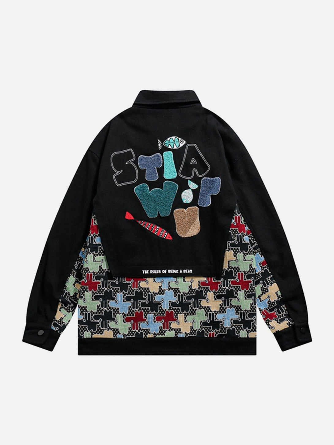 Ellesey - Patchwork Cartoon Print Jacket- Streetwear Fashion - ellesey.com