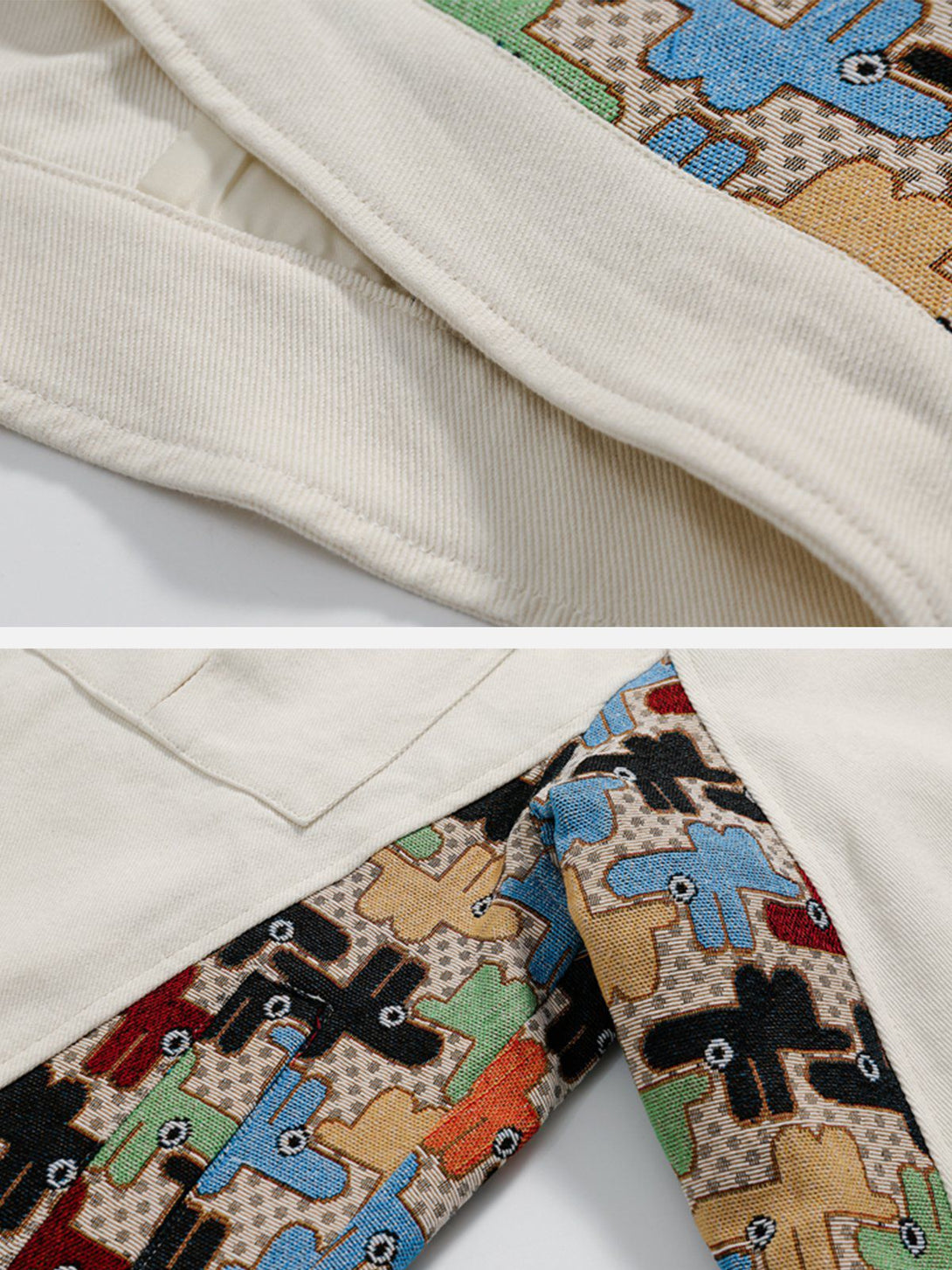 Ellesey - Patchwork Cartoon Print Jacket- Streetwear Fashion - ellesey.com