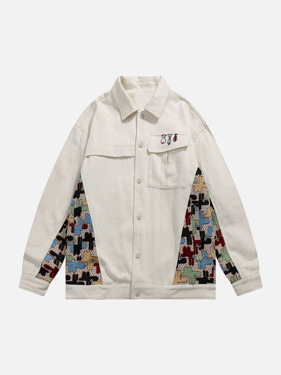 Ellesey - Patchwork Cartoon Print Jacket- Streetwear Fashion - ellesey.com