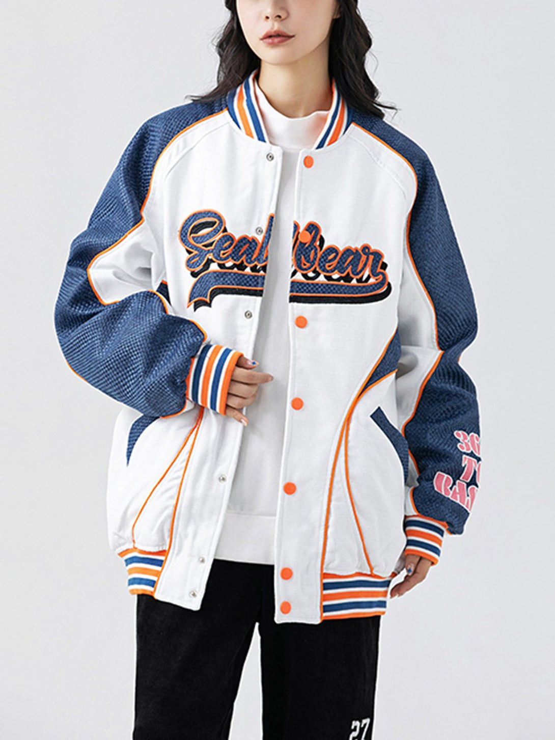 Ellesey - Patchwork Contrasting Colors Varsity Jacket- Streetwear Fashion - ellesey.com