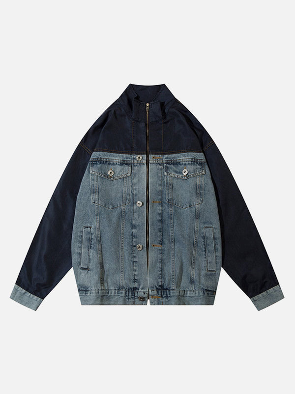 Ellesey - Patchwork Denim Jacket- Streetwear Fashion - ellesey.com