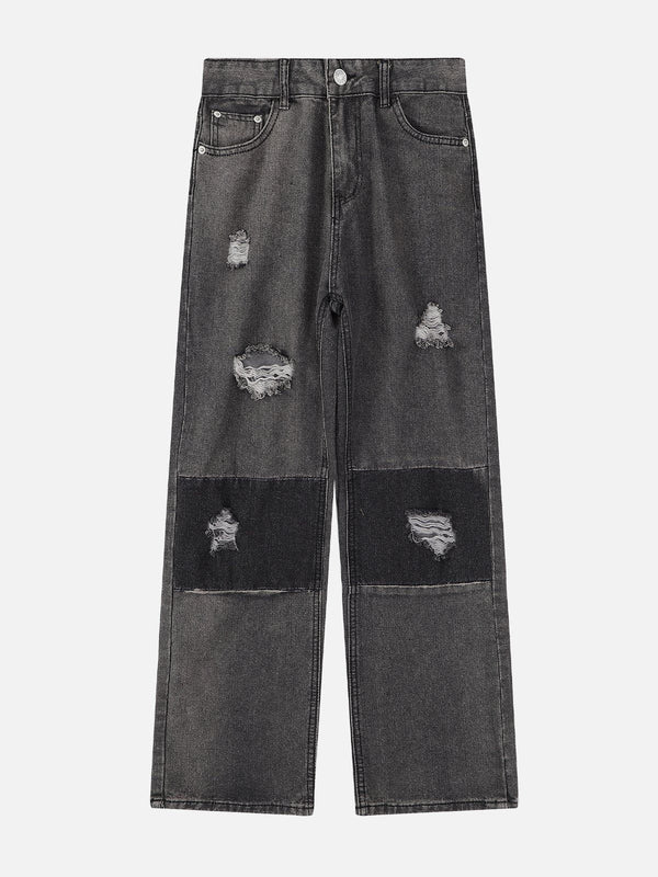 Ellesey - Patchwork Distressed Jeans- Streetwear Fashion - ellesey.com