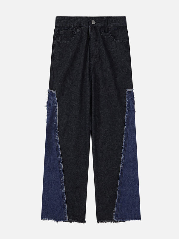 Ellesey - Patchwork Fringe Jeans- Streetwear Fashion - ellesey.com