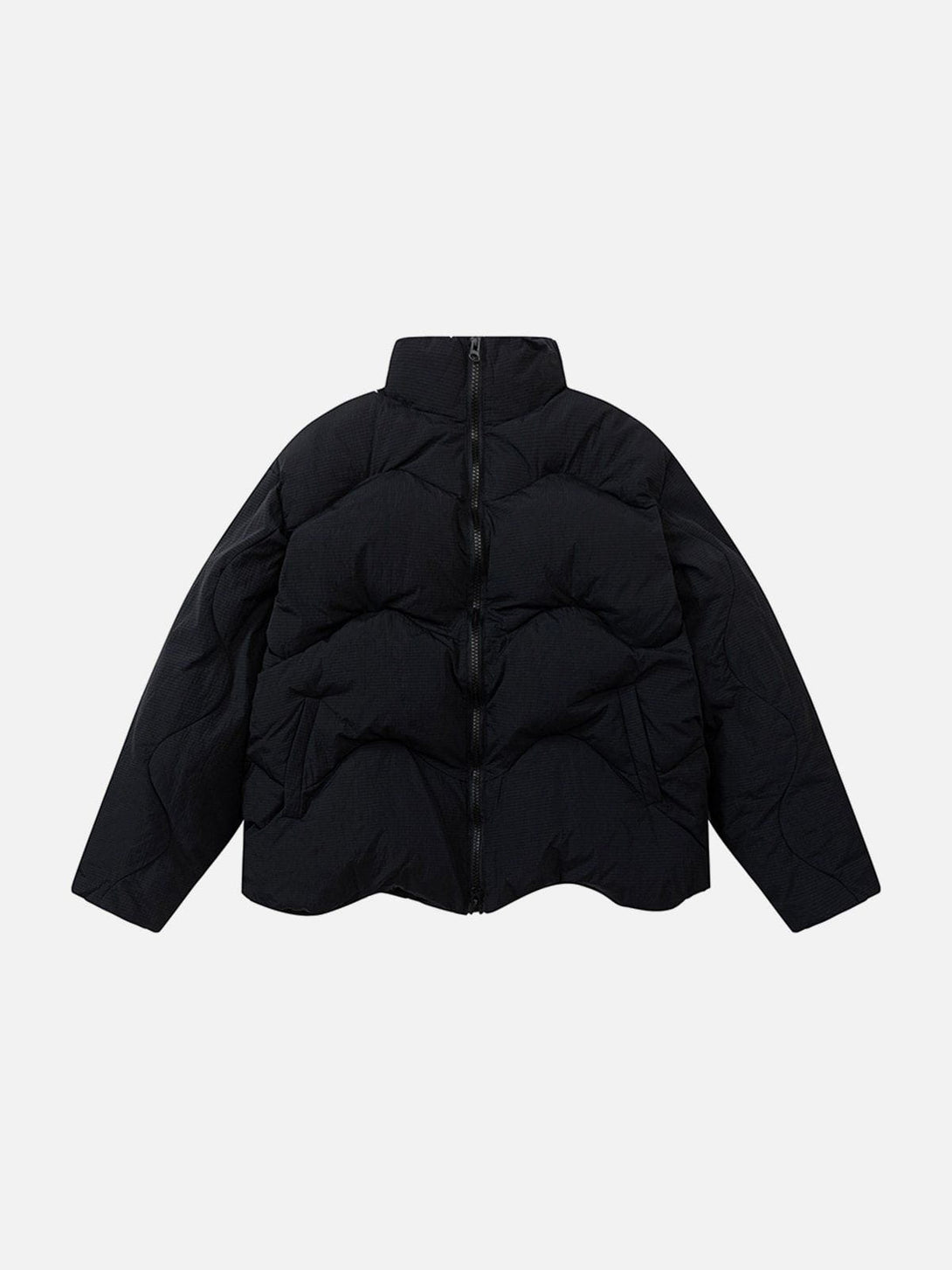 Ellesey - Patchwork Irregular Hem Winter Coat-Streetwear Fashion - ellesey.com