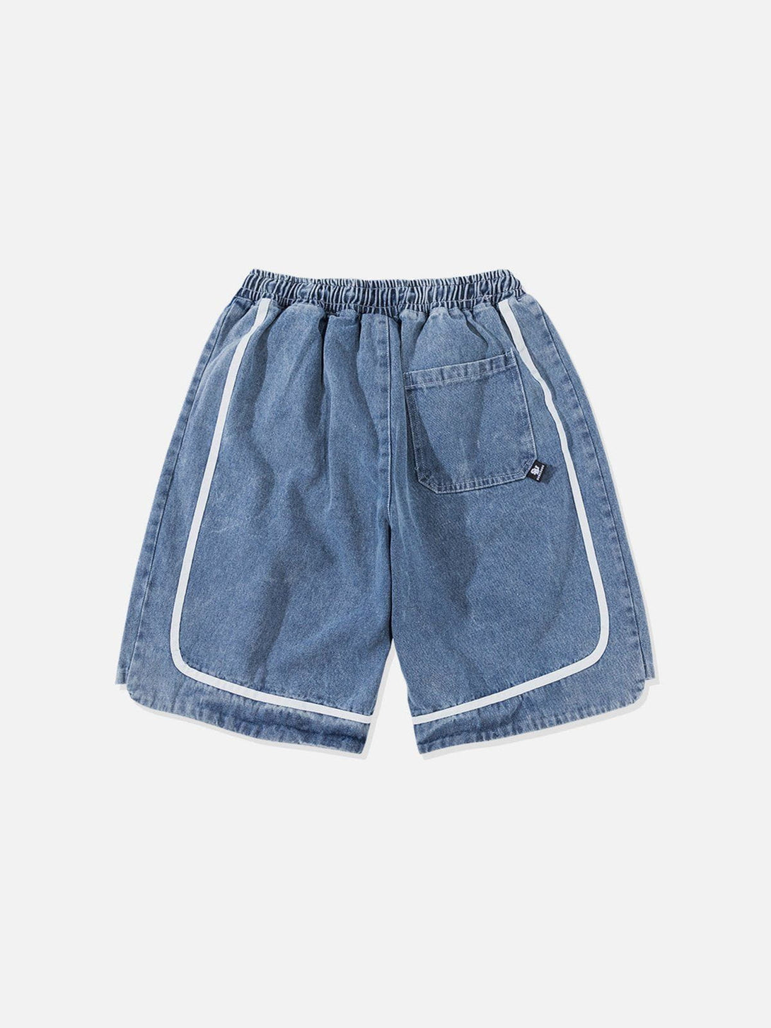 Ellesey - Patchwork Letter Denim Shorts- Streetwear Fashion - ellesey.com