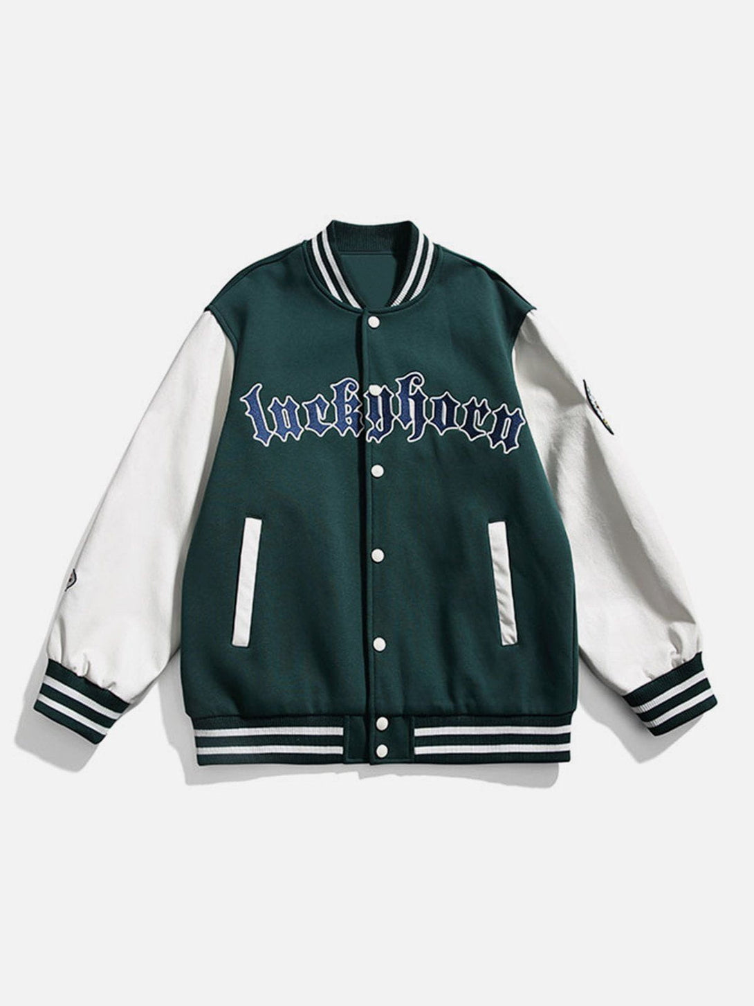 Ellesey - Patchwork "Luckyhorn" Varsity Jackets- Streetwear Fashion - ellesey.com