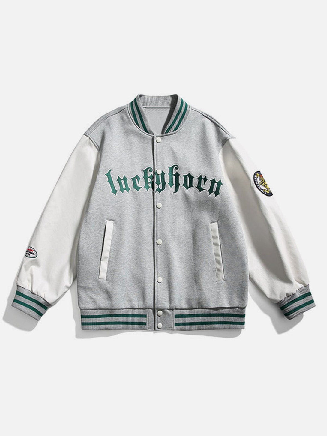 Ellesey - Patchwork "Luckyhorn" Varsity Jackets- Streetwear Fashion - ellesey.com