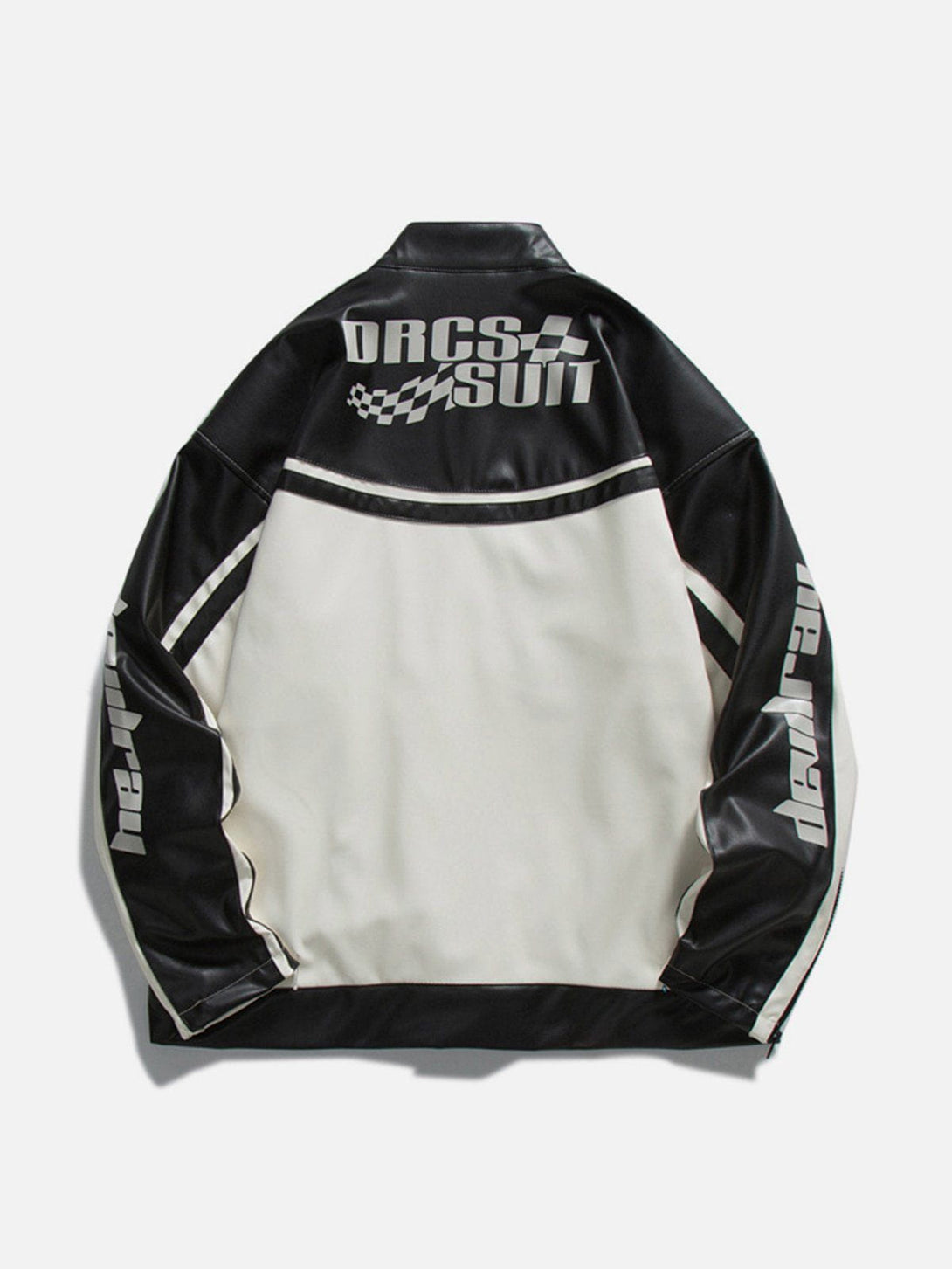 Ellesey - Patchwork PU Motorcycle Jacket- Streetwear Fashion - ellesey.com