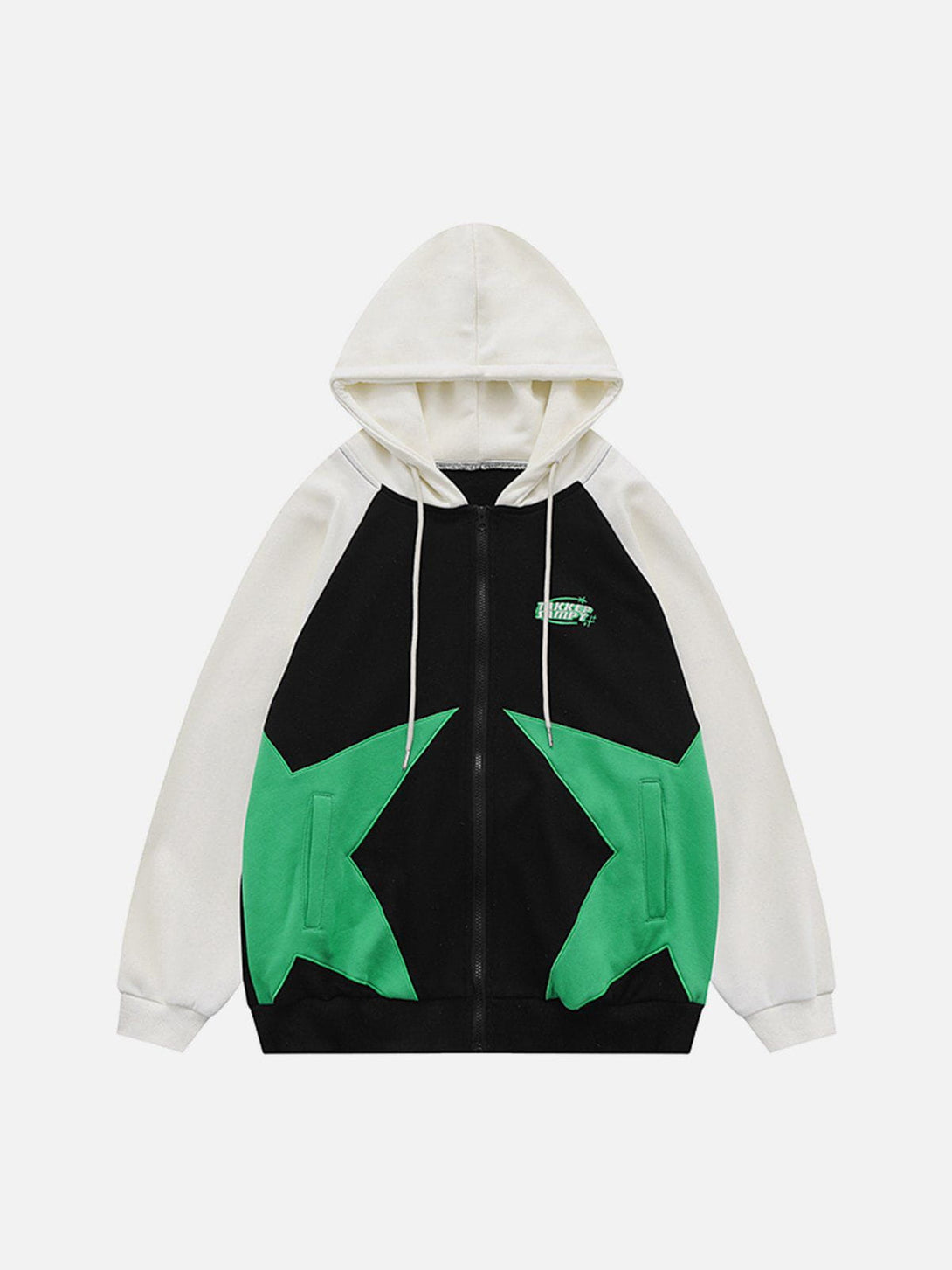 Ellesey - Patchwork Star Zip Up Hoodie- Streetwear Fashion - ellesey.com