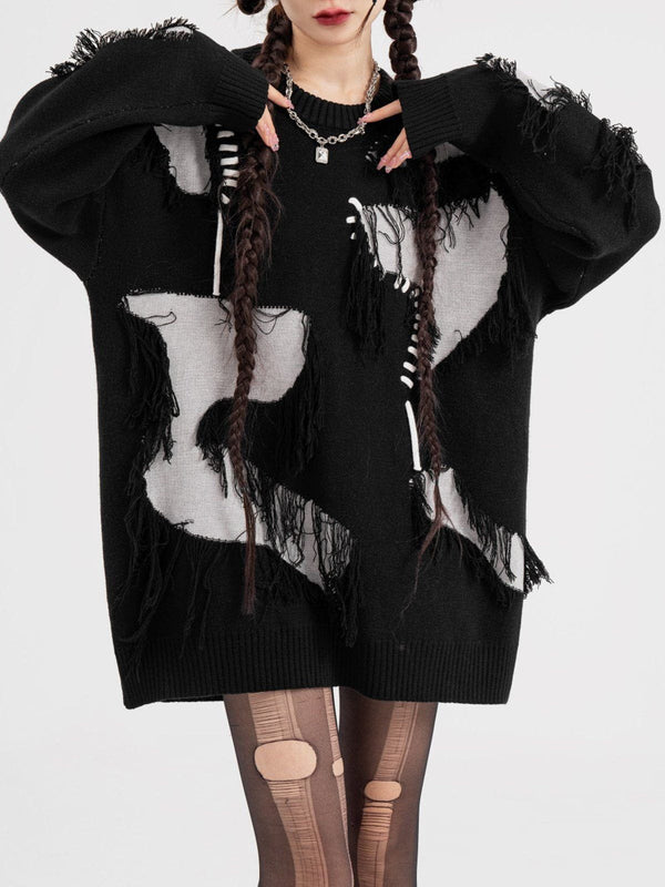 Ellesey - Patchwork Tassel Sweater-Streetwear Fashion - ellesey.com