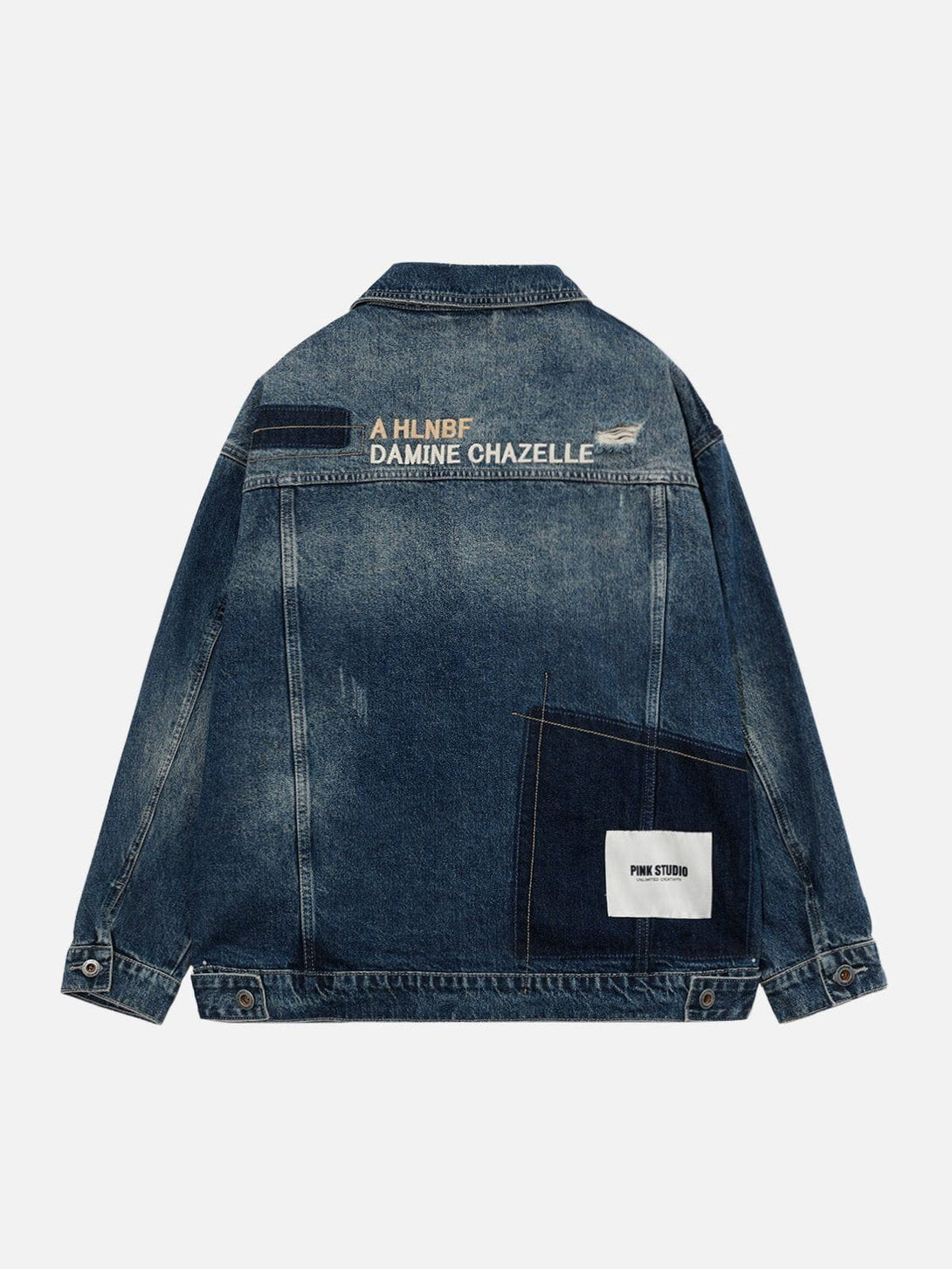 Ellesey - Patchwork Washed Holes Denim Jacket- Streetwear Fashion - ellesey.com