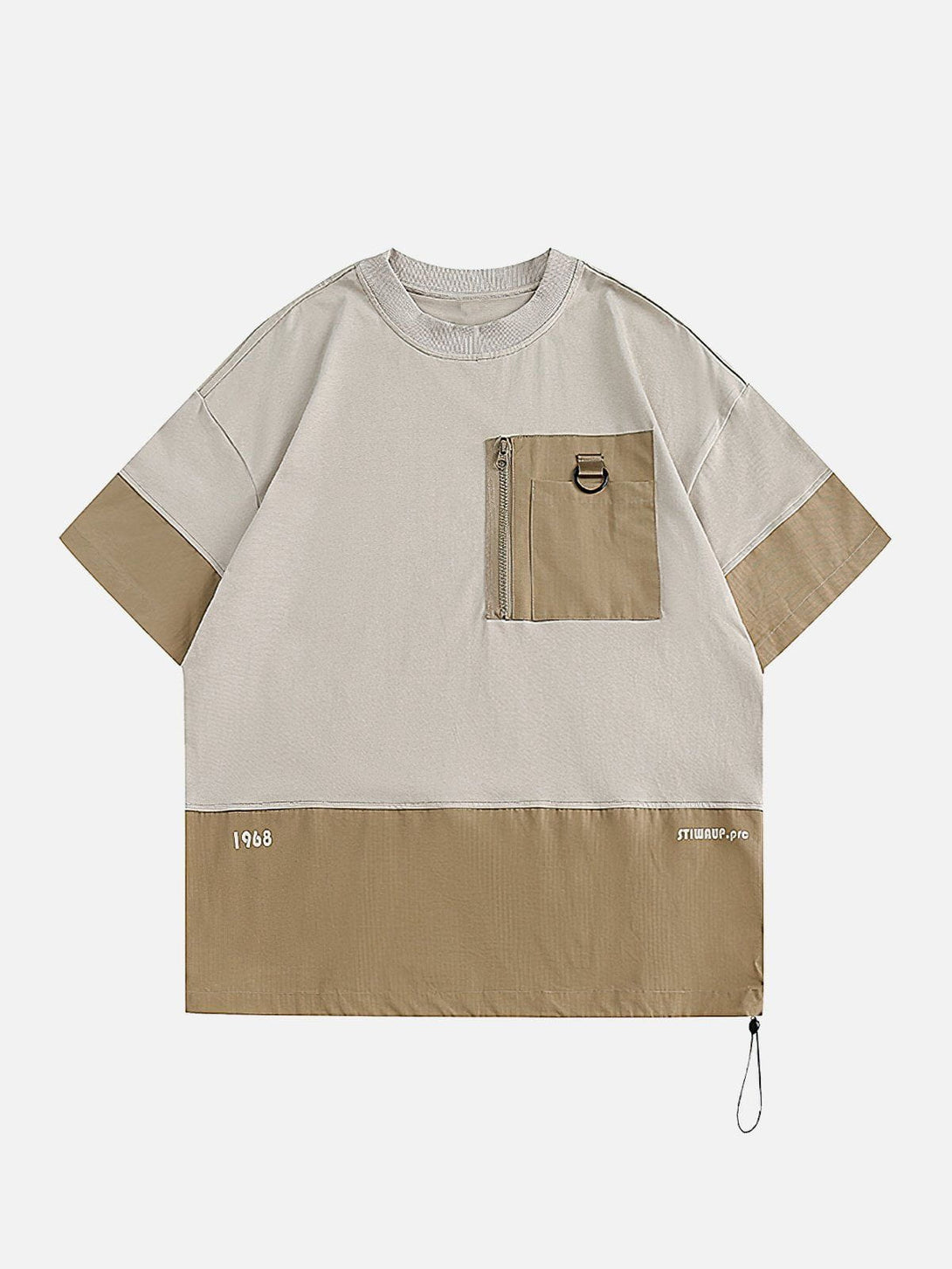 Ellesey - Patchwork Zip Up Pocket Tee- Streetwear Fashion - ellesey.com