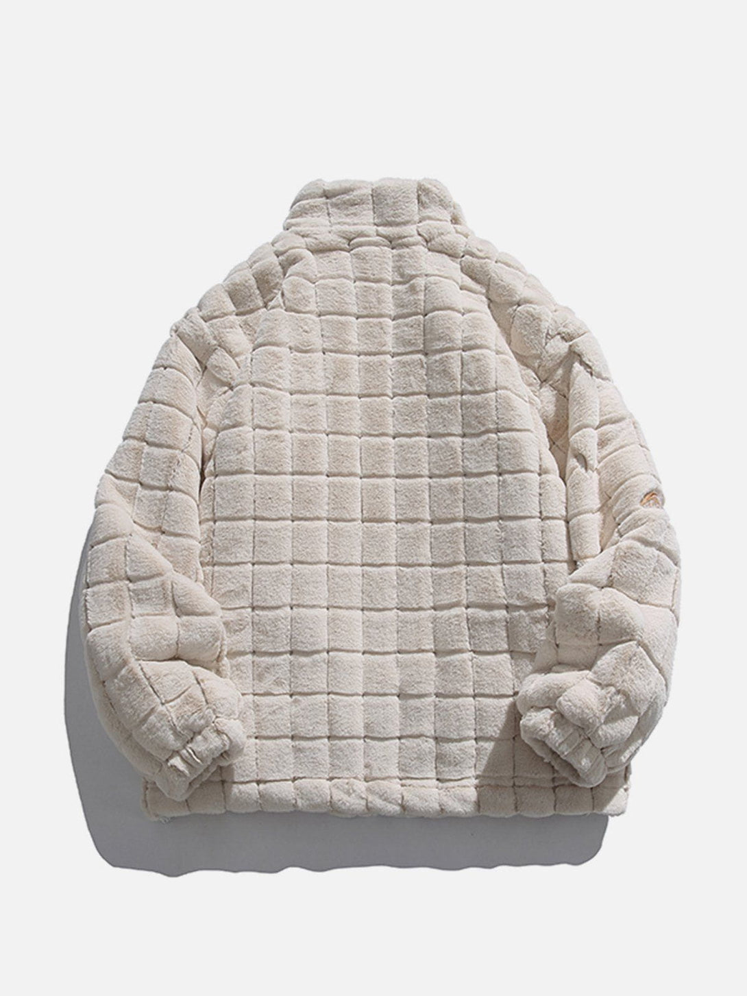 Ellesey - Plaid Embroidery Sherpa Winter Coat-Streetwear Fashion - ellesey.com