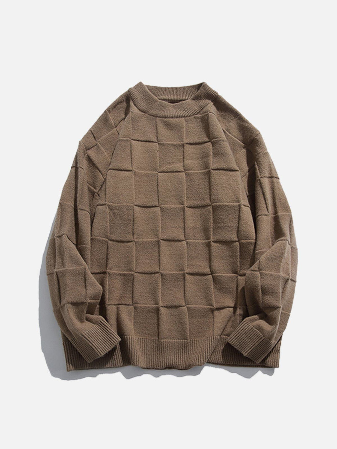 Ellesey - Plaid Jacquard Knit Sweater-Streetwear Fashion - ellesey.com