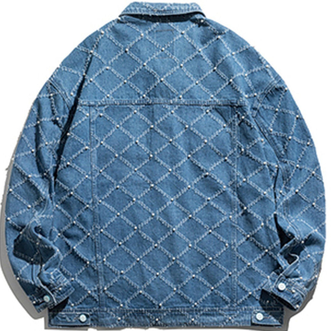 Ellesey - Plaid Simple Denim Jacket- Streetwear Fashion - ellesey.com