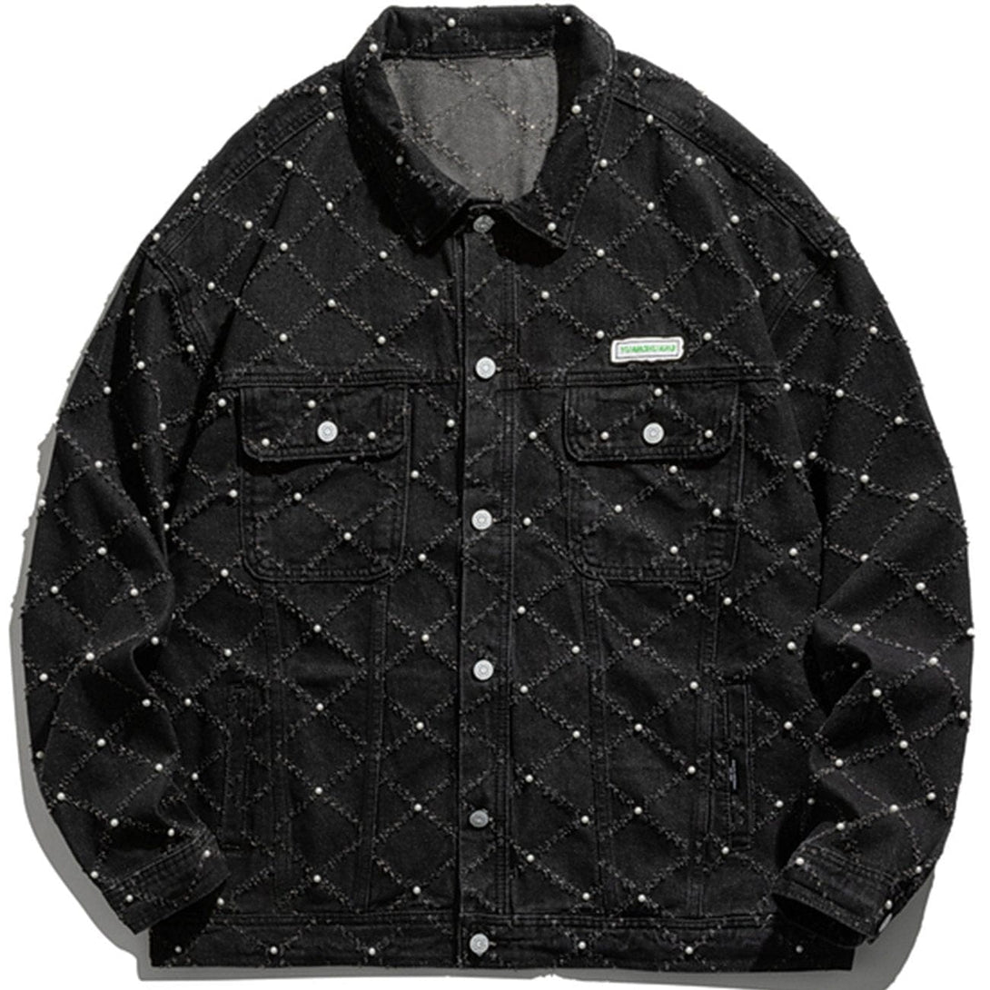 Ellesey - Plaid Simple Denim Jacket- Streetwear Fashion - ellesey.com