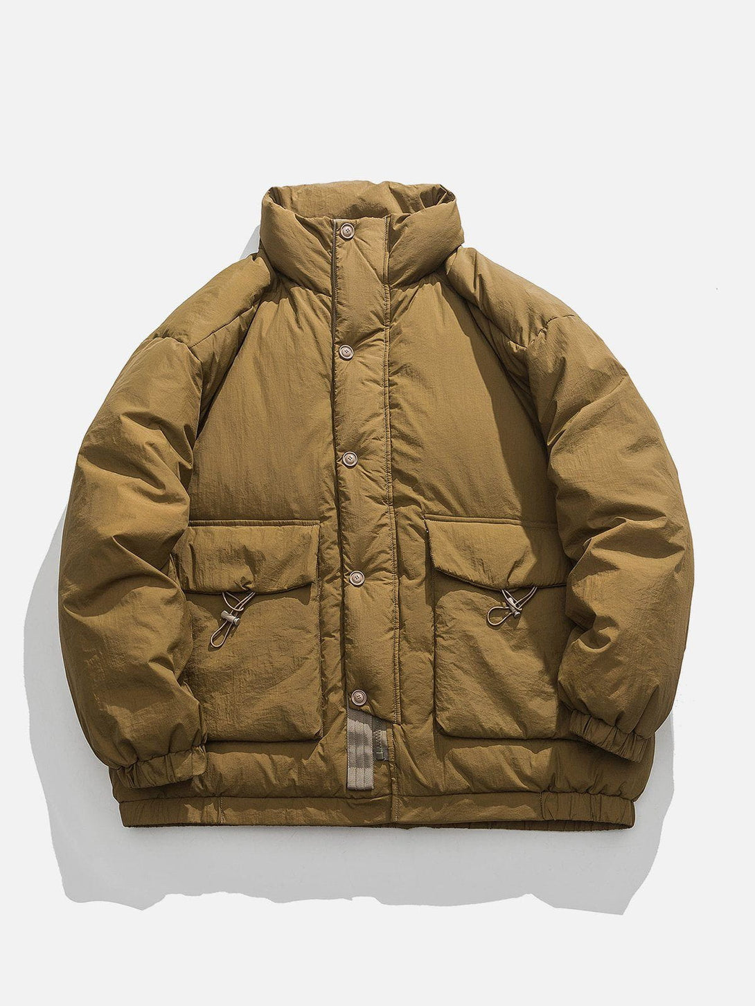 Ellesey - Pocket Solid Color Winter Coat-Streetwear Fashion - ellesey.com