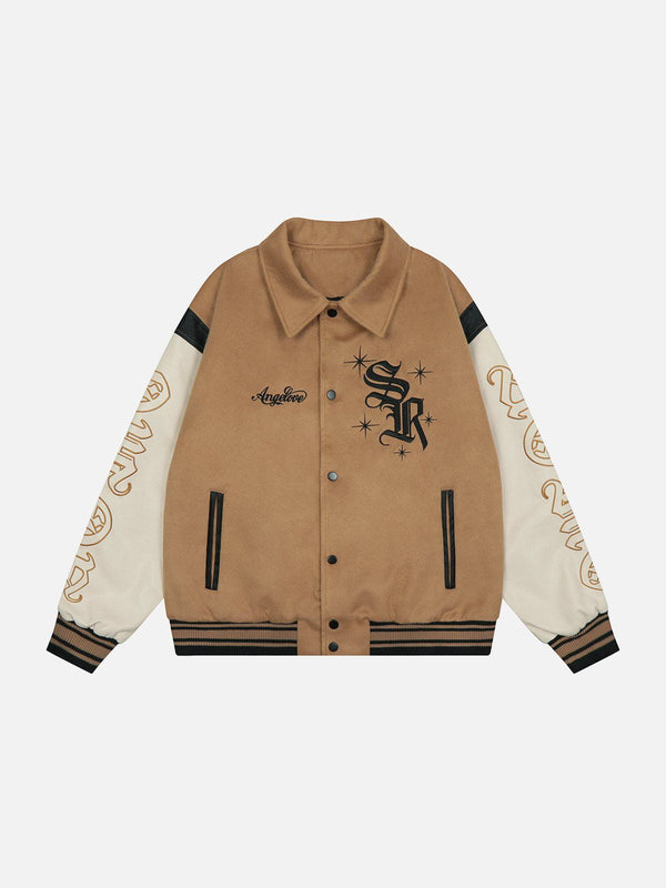 Ellesey - Polo Collar Varsity Jacket- Streetwear Fashion - ellesey.com