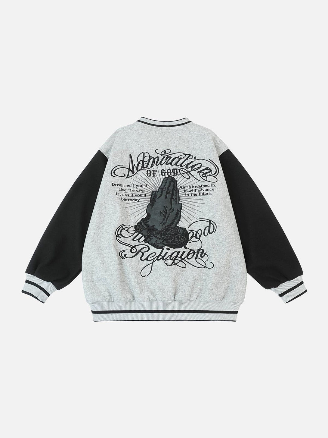 Ellesey - Prayer Embroidery Varsity Jackets- Streetwear Fashion - ellesey.com