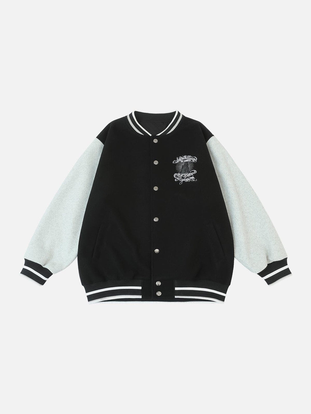 Ellesey - Prayer Embroidery Varsity Jackets- Streetwear Fashion - ellesey.com